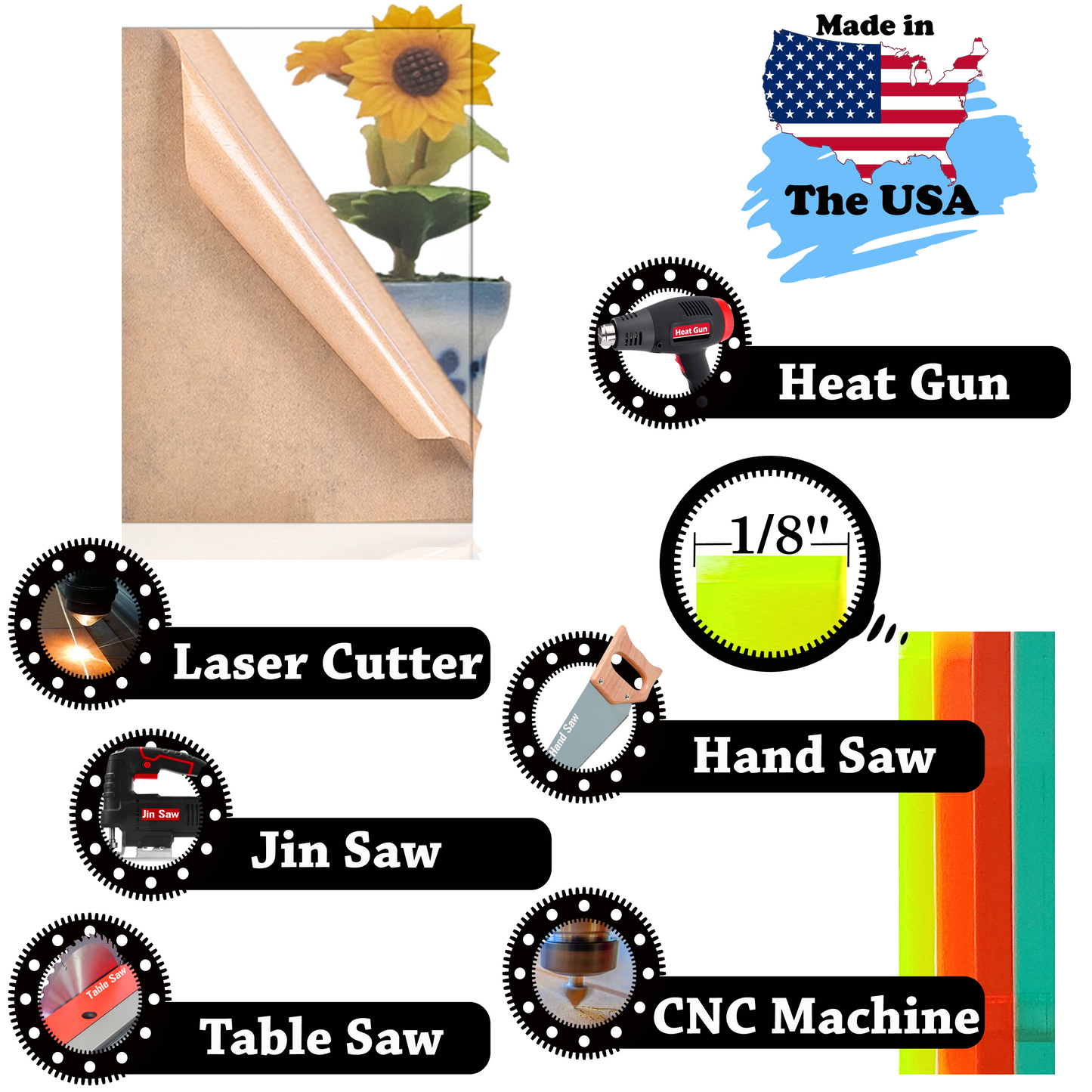 z- Cast Acrylic Sheets |1/8 - 3mm Thick | Variety Pack Colors for Laser Cutter, Engraving, CNC machines, DIY Projects, 12x16 Approx. Double Kraft Paper, Handcrafts and Home Decorations - 10 Pack