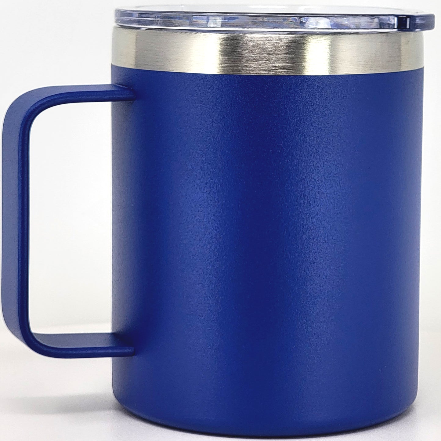 Stainless Steel 12 Oz Coffee Mug With Handle -Powder Coating 304 Stainless Steel- and Slider Block Lid Double Wall Insulated