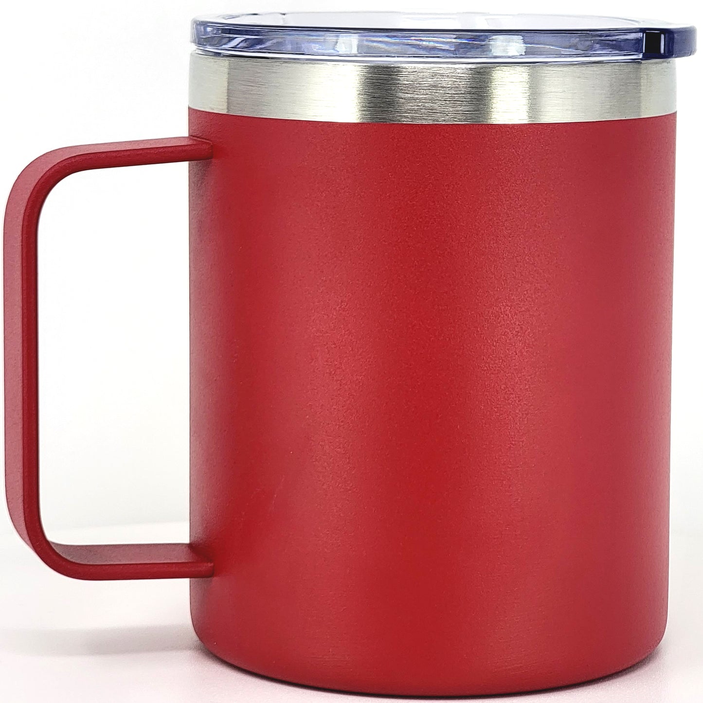 Stainless Steel 12 Oz Coffee Mug With Handle -Powder Coating 304 Stainless Steel- and Slider Block Lid Double Wall Insulated