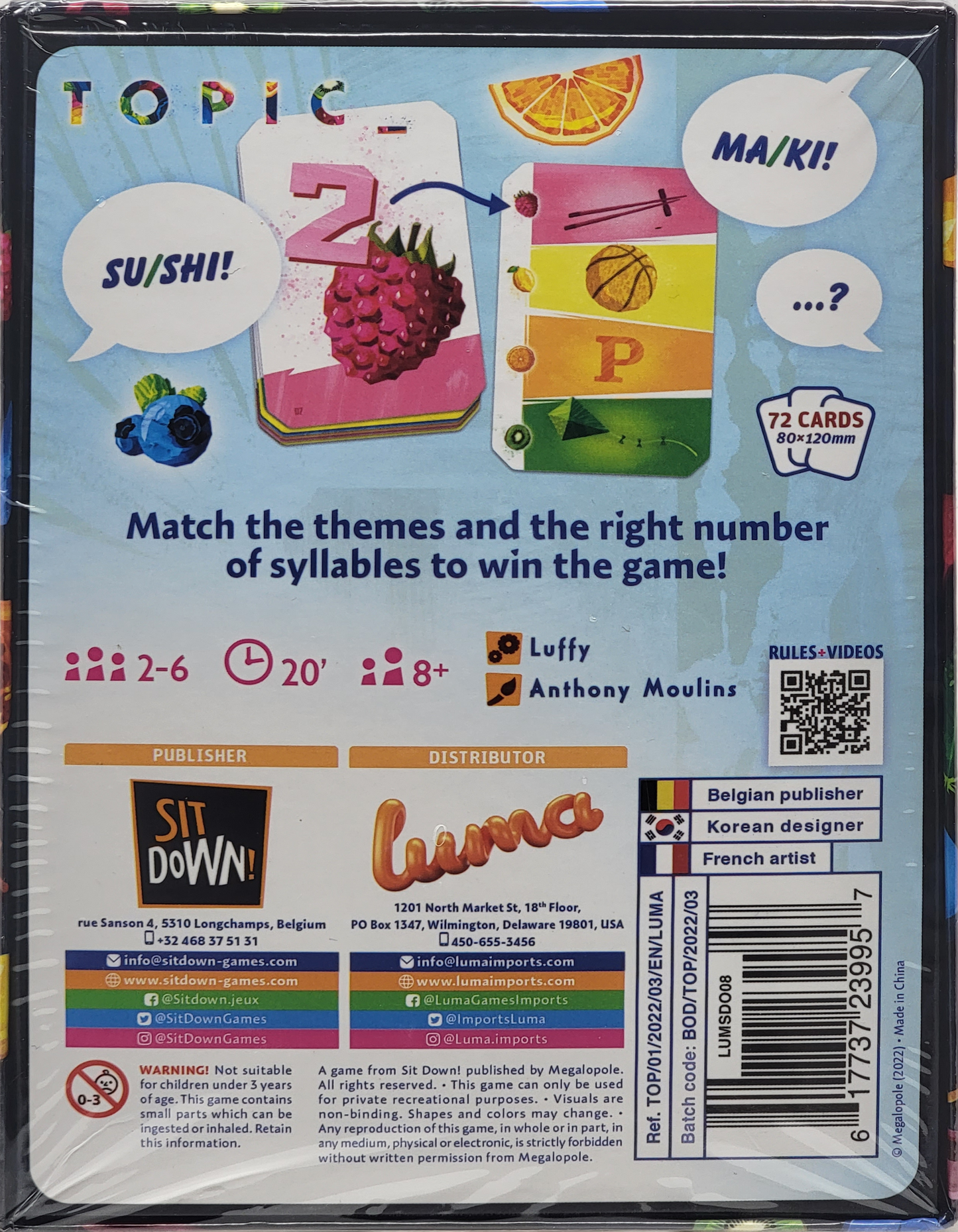 Topic - Card Game, Chaotic Party Word Game