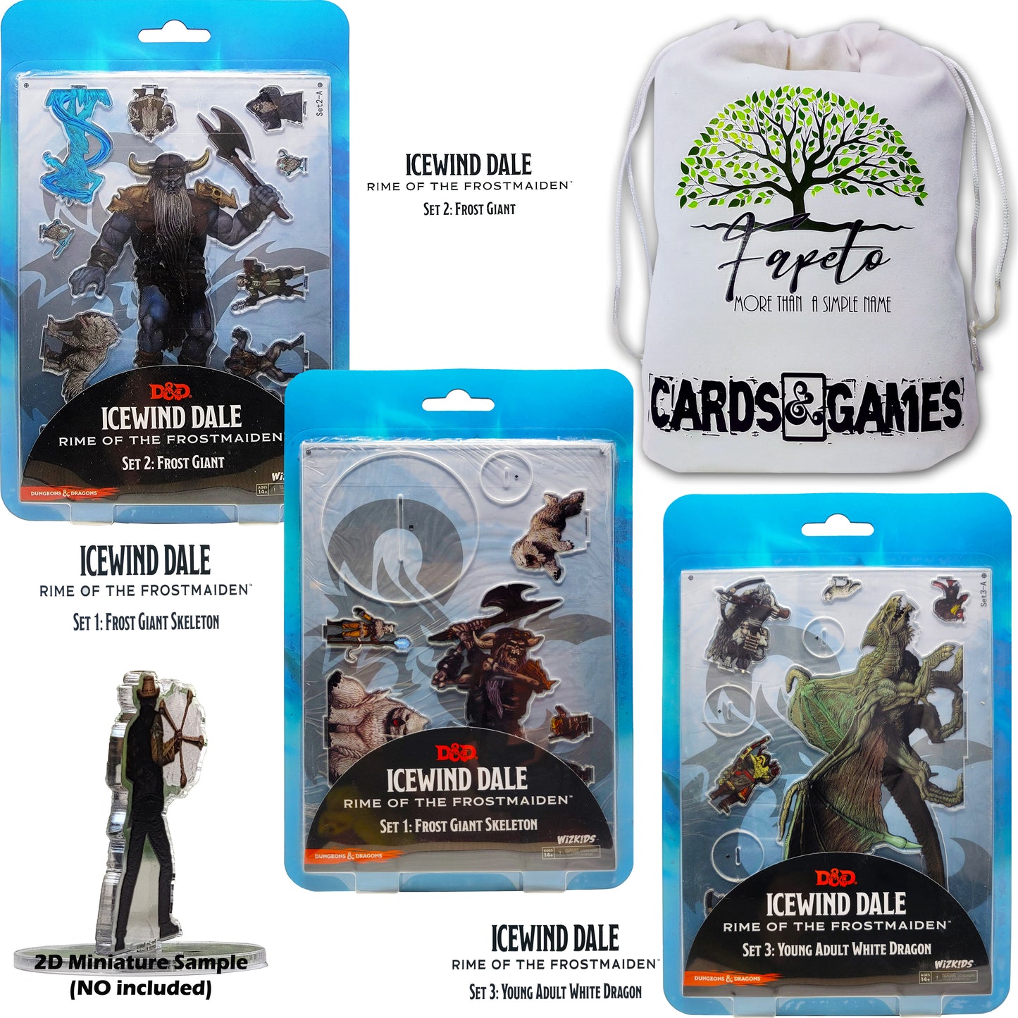 Huge Assortment of |IcewindDale - 2D Miniatures| COMPATIBLES With D& Dragons, RPG, Tabletop Games Bundle with Fapeto More Than A Simple Name Drawstring Bag