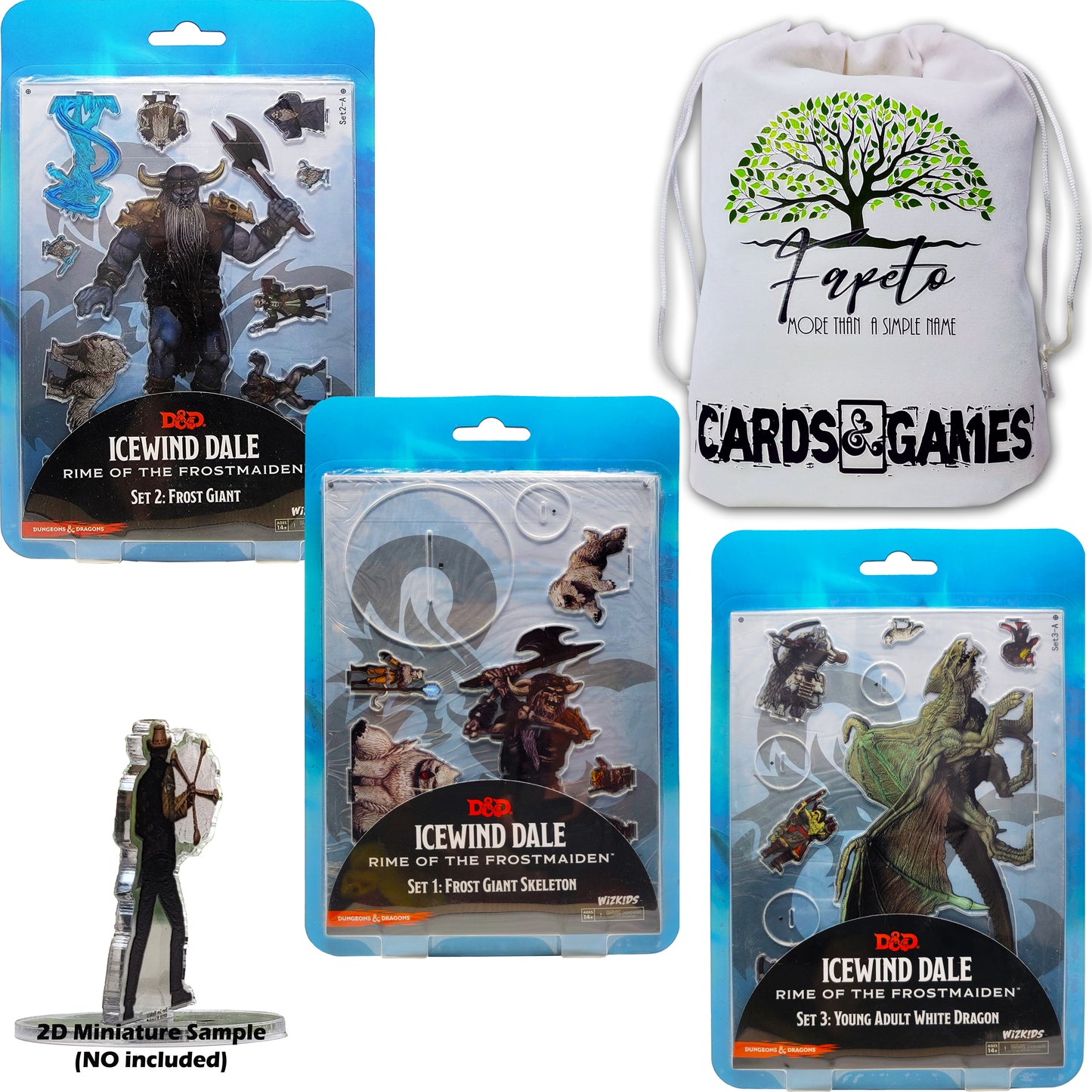 Huge Assortment of |IcewindDale - 2D Miniatures| COMPATIBLES With D& Dragons, RPG, Tabletop Games Bundle with Fapeto More Than A Simple Name Drawstring Bag