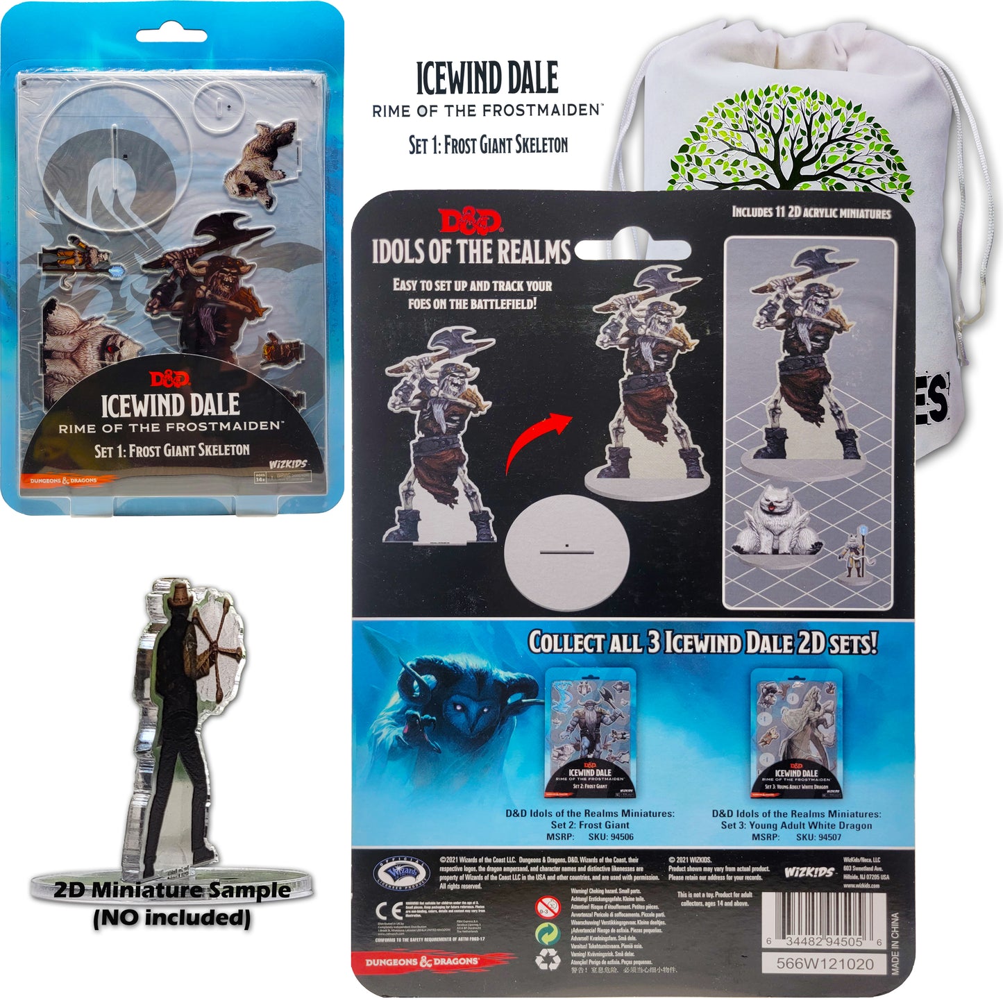 Huge Assortment of |IcewindDale - 2D Miniatures| COMPATIBLES With D& Dragons, RPG, Tabletop Games Bundle with Fapeto More Than A Simple Name Drawstring Bag