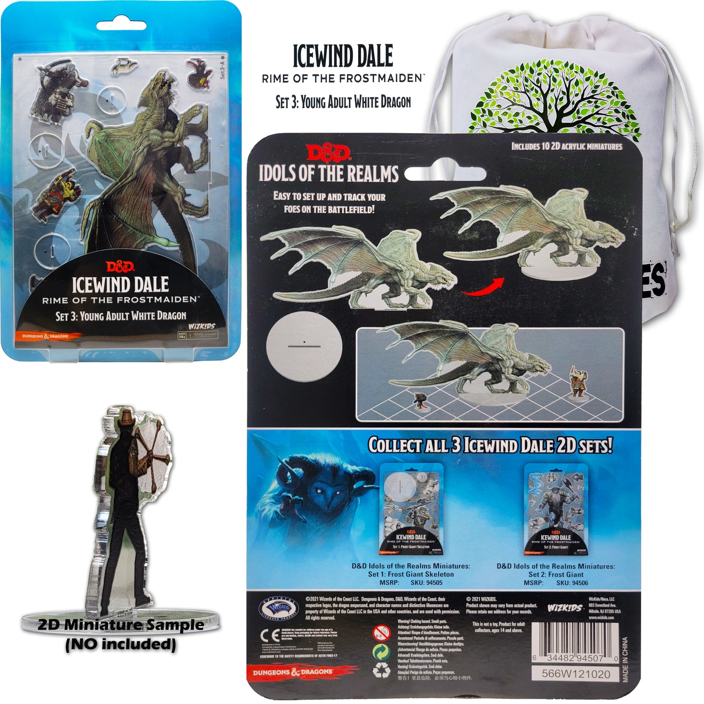 Huge Assortment of |IcewindDale - 2D Miniatures| COMPATIBLES With D& Dragons, RPG, Tabletop Games Bundle with Fapeto More Than A Simple Name Drawstring Bag