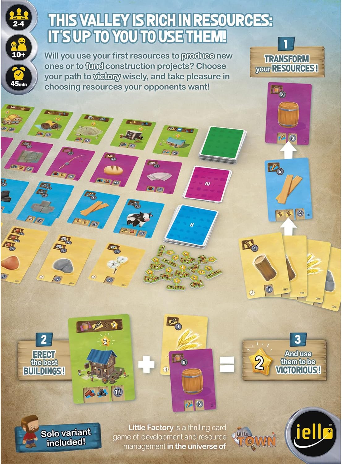 IELLO Little Factory - Resource Management & Building Card Game, Kids & Family, Games, Ages 10+, 2-4 Players, 45 Min