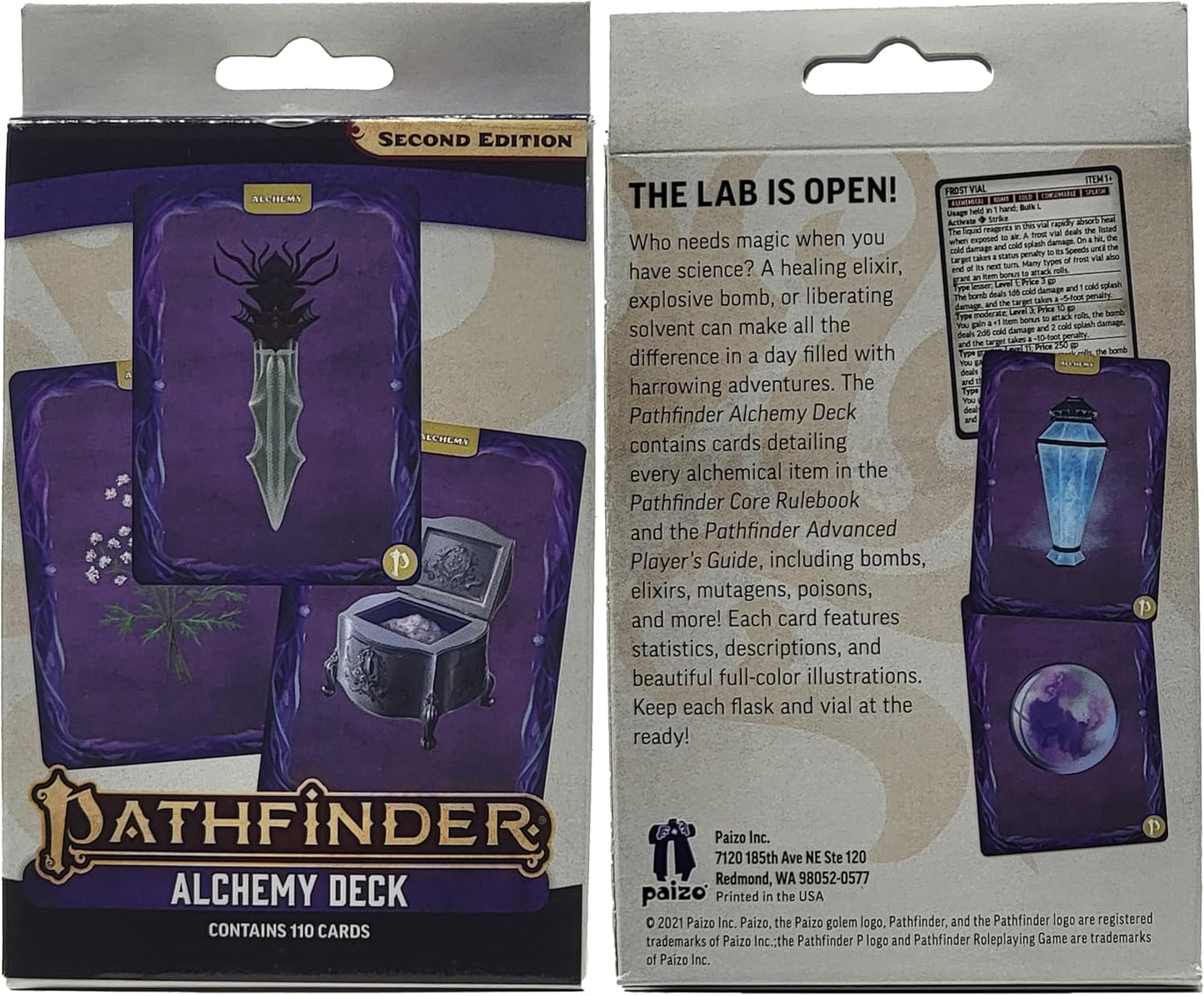 Pathfinder Guns, Gears & Alchemy Card Decks Bundle with Fapeto Travel Drawstring Dice Bag and Compatible RPG Condition Rings