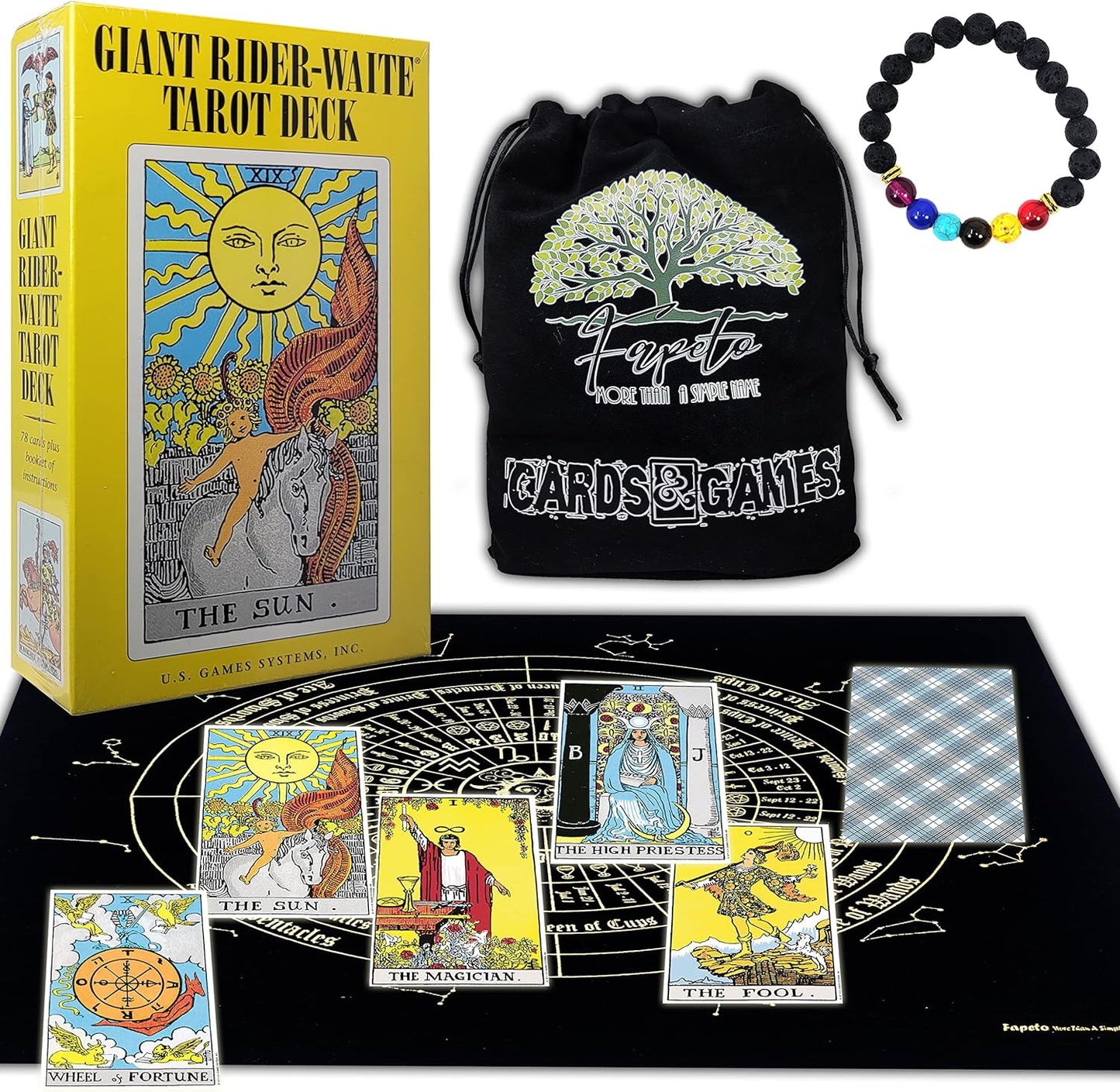 Bundles of Tarot and Oracles Cards Decks for Fortune Telling & Chakras (The Giant Rider Tarot Deck)
