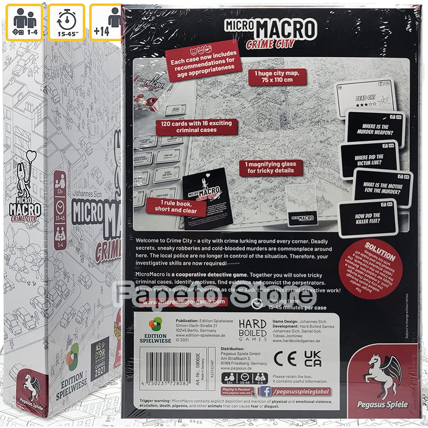 Detective Cooperative Board Game Crime City and Crime City Full House Bundle with Random Color Drawstring Bag Plus Random Color Marker Tokens Pack Compatible with MicroMacro Crime City Games