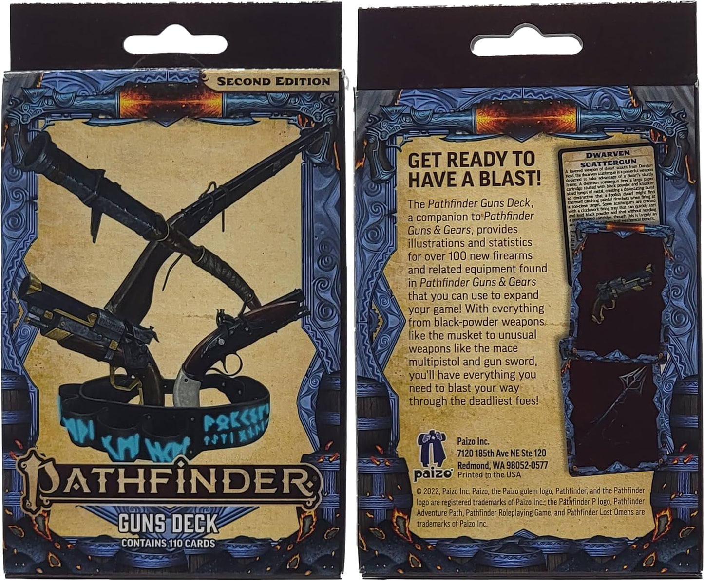 Pathfinder Guns, Gears & Alchemy Card Decks Bundle with Fapeto Travel Drawstring Dice Bag and Compatible RPG Condition Rings