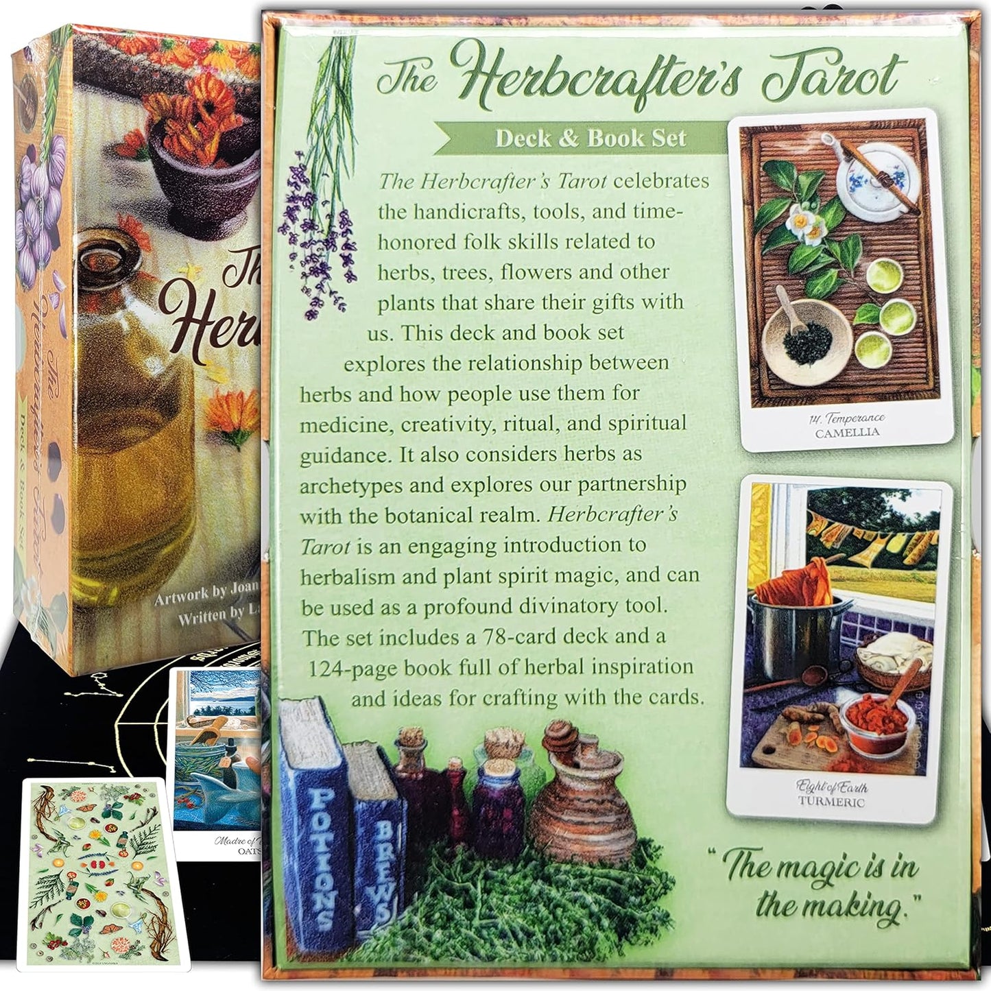 Bundles of Tarot and Oracles Cards Decks for Fortune Telling & Chakras (The Herbcrafter’s Tarot)