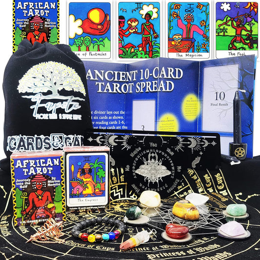 Bundles of Tarot Cards Decks for Fortune Telling & Chakras (African Tarot Pocket Version)