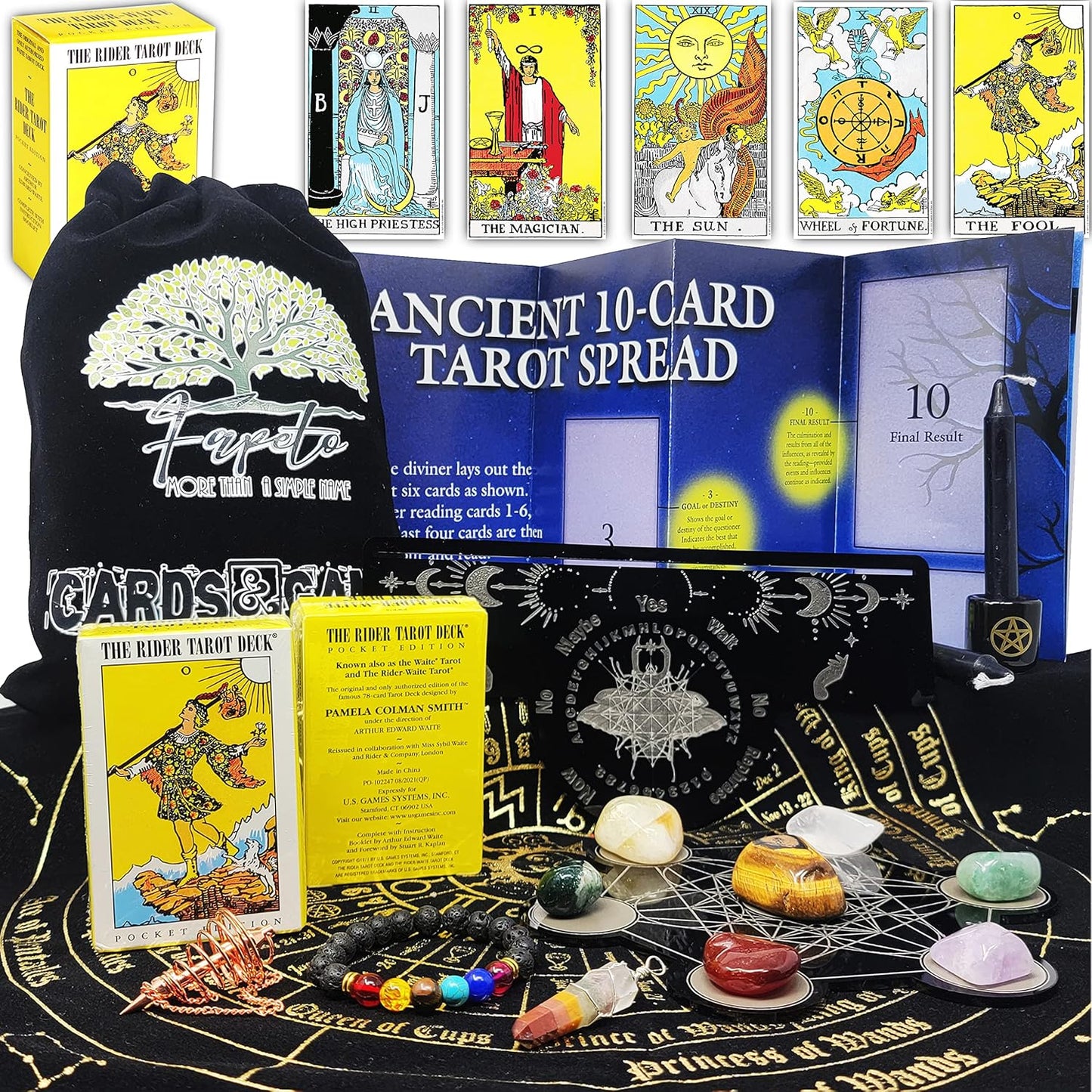 Bundles of Tarot Cards Decks for Fortune Telling & Chakras (Pocket Rider-Waite Tarot)