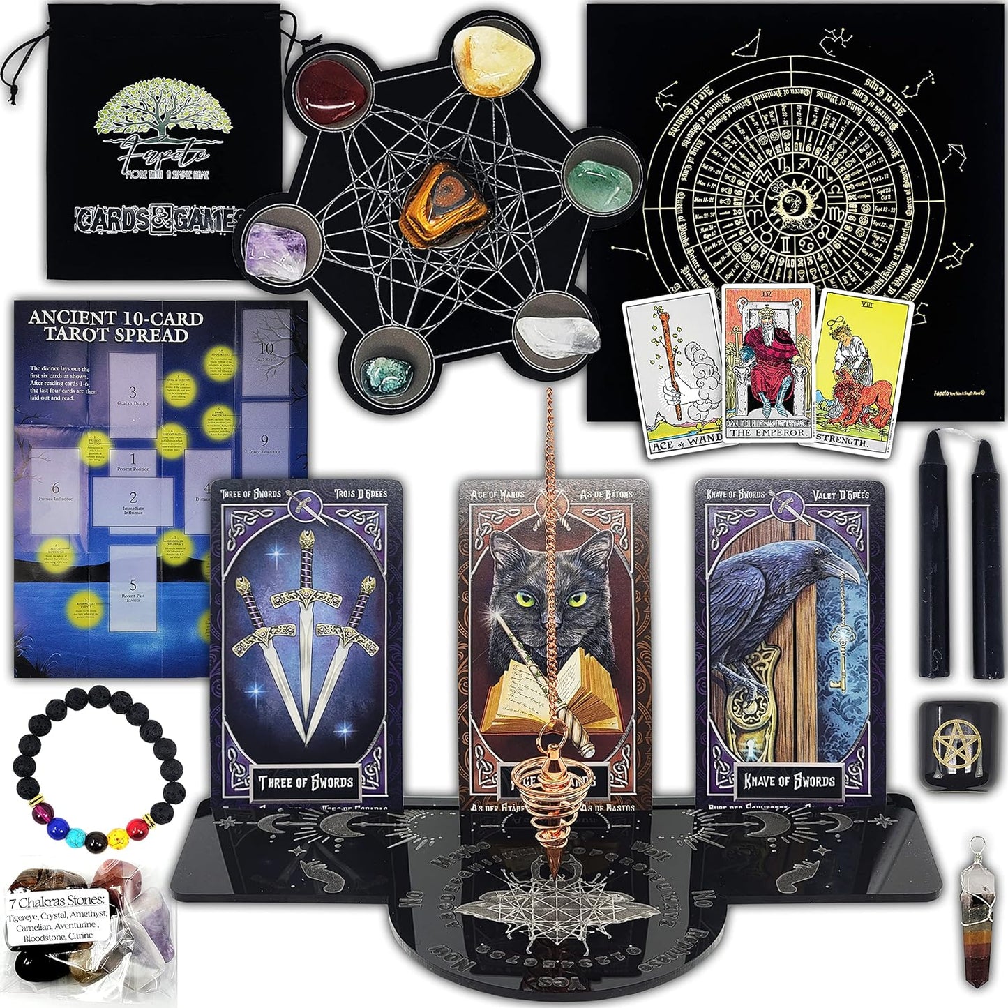 Bundles of Tarot Cards Decks for Fortune Telling & Chakras (African Tarot Pocket Version)