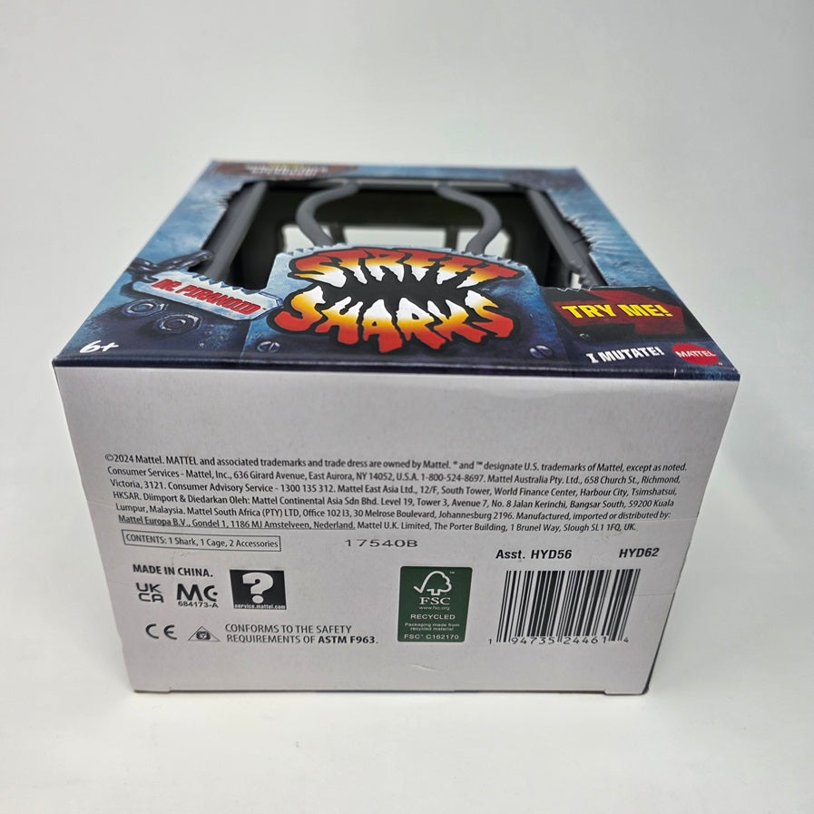 Mattel Street Sharks Action Figure with Spring-Fired Speargun Accessory, Dr Piranoid Collectible Toy Inspired by 90s TV Villain, 6-Inch
