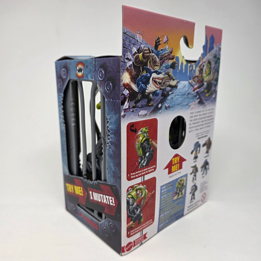 Mattel Street Sharks Action Figure with Spring-Fired Speargun Accessory, Dr Piranoid Collectible Toy Inspired by 90s TV Villain, 6-Inch