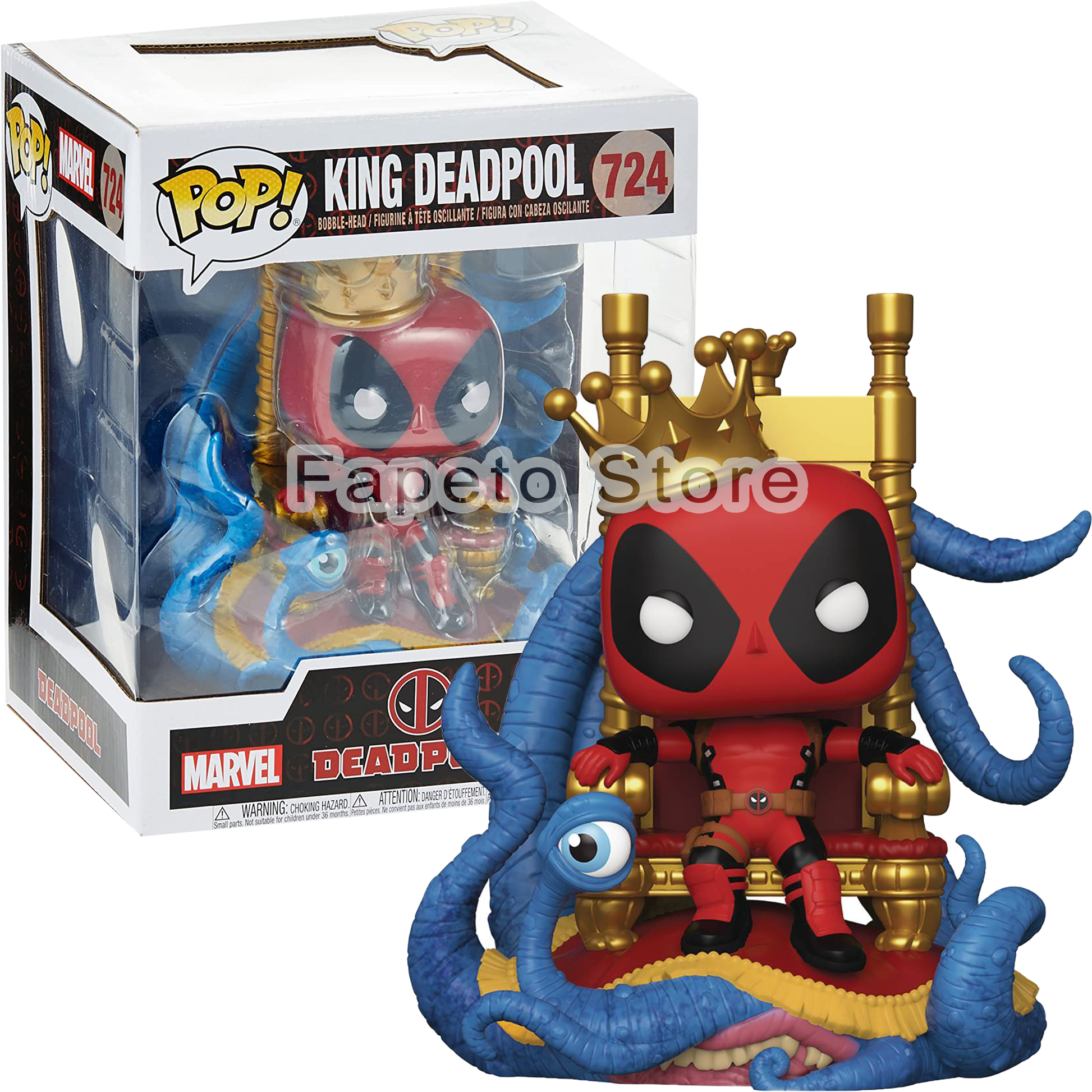 Marvel Deluxe King Deadpool 6 Funko Pop #724 PX Previews Exclusive  Bobble-Head
