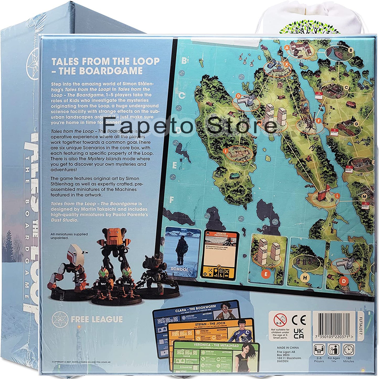 Cooperative Game Tales from The Loop Base and Expansions: Invasive Species Scenario & The Runaway Scenario Pack COMPATIBLES with Tales from The Loop Board Game Bundle with Random Color Drawstring Bag