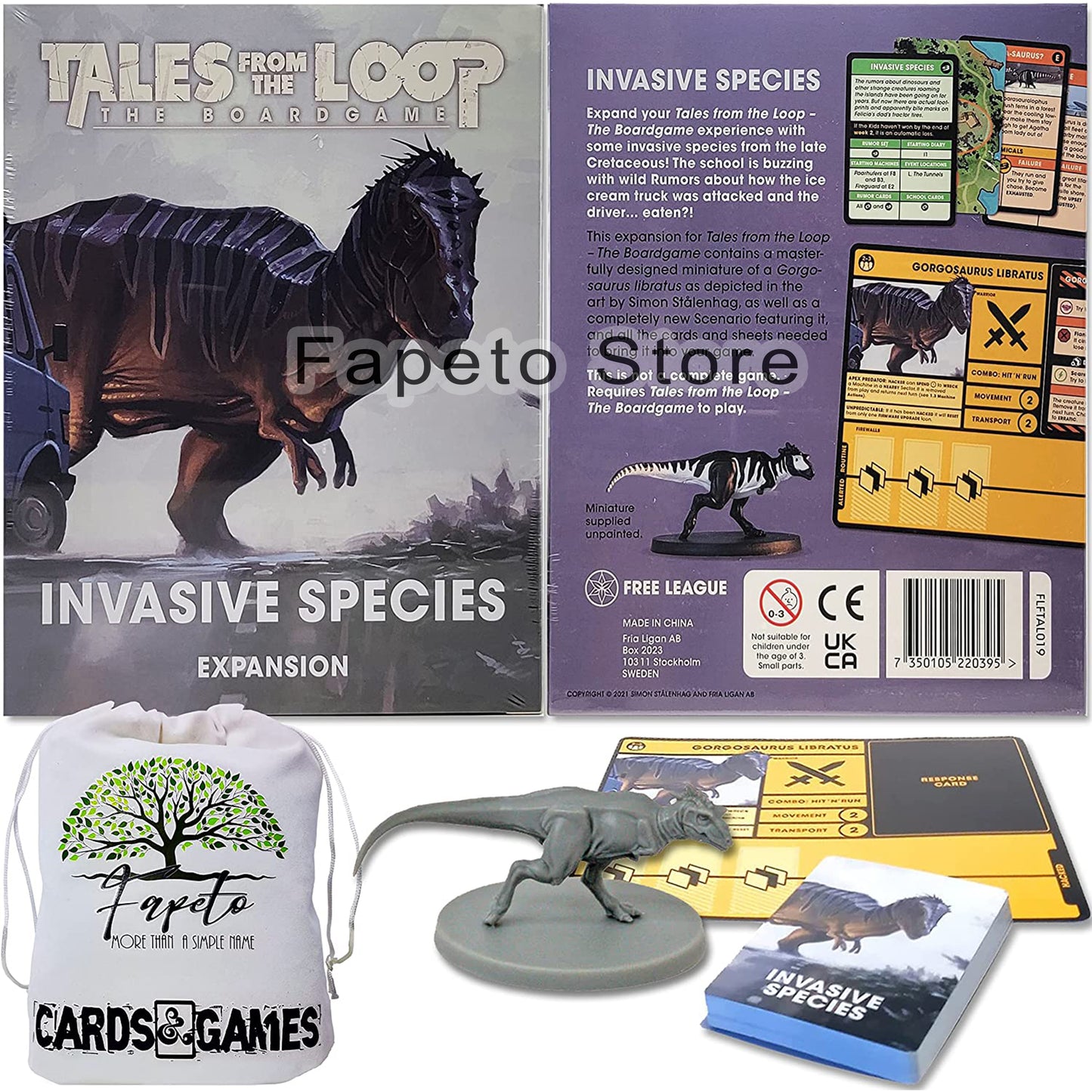 Cooperative Game Tales from The Loop Base and Expansions: Invasive Species Scenario & The Runaway Scenario Pack COMPATIBLES with Tales from The Loop Board Game Bundle with Random Color Drawstring Bag