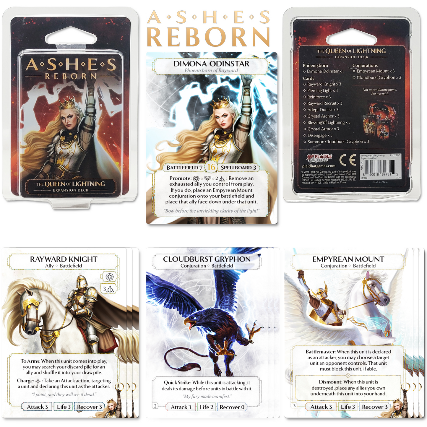 Ashes Reborn: The Law of Lions Deluxe Expansion Game Bundle With  The Queen of Lightning, The Grave King,  The King of Titans,  The Spirits of Memoria  and Fapeto Drawstring Random Color Bag