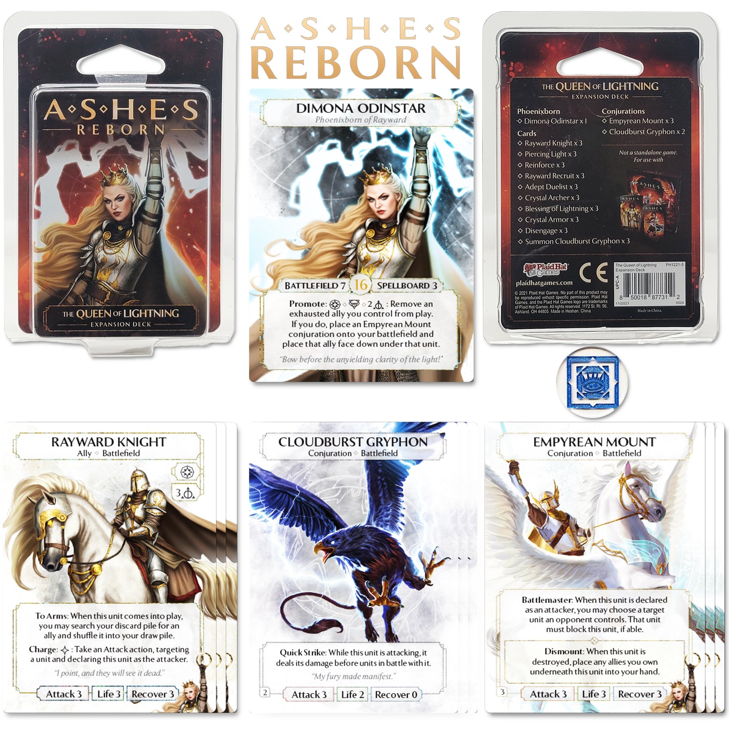 Ashes Reborn The Breaker of Fate Deluxe and Expansions: Artist Dreams,  Messenger Peace,  Queen Lightning & Gorrenrock COMPATIBLES with Ashes Reborn Bundle with Random Color Drawstring Bag plus token