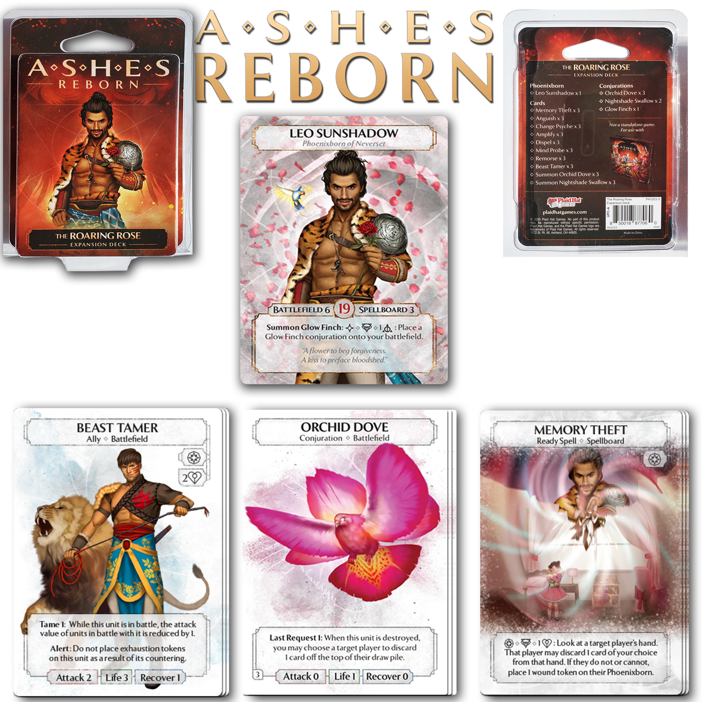 Ashes Reborn Rise Of The Phoenixborn Core Game Bundle With  The Children Blackcloud, The Protector of Argaia,  The Artist of Dreams,  The Roaring Rose  and Fapeto Drawstring Random Color Bag