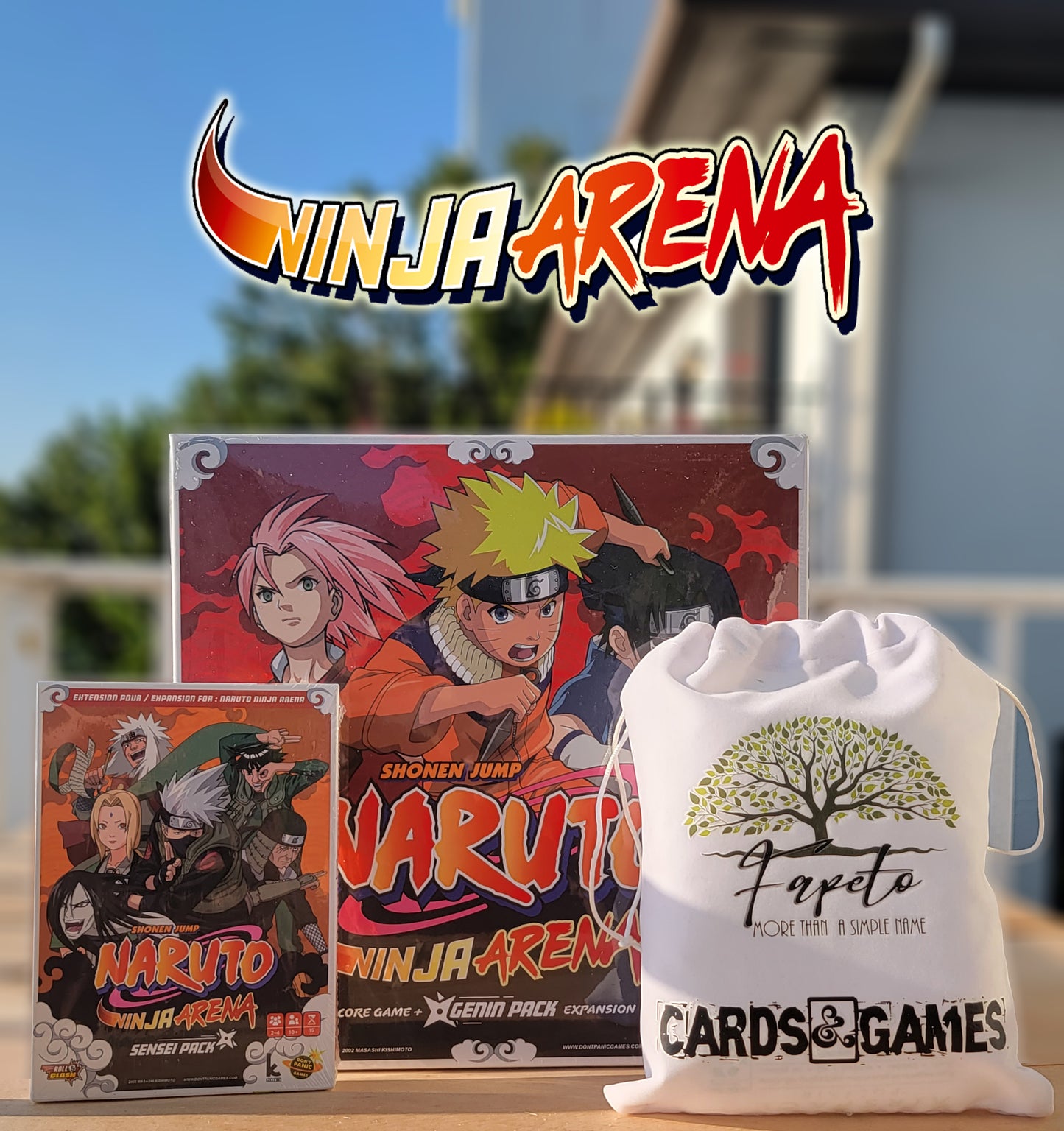 Dice Roll Game NARUTO NINJA ARENA (Core/Base) and The EXPANSIONS: Genin and Sensei Pack's Bundle With Random Color Drawstring Bag