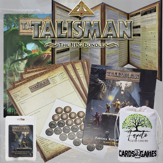 Fantasy Roleplaying Game Talisman Adventure Playtest Guide,  Game Master Kit and Accessory Pack With Random Color Drawstring Bag