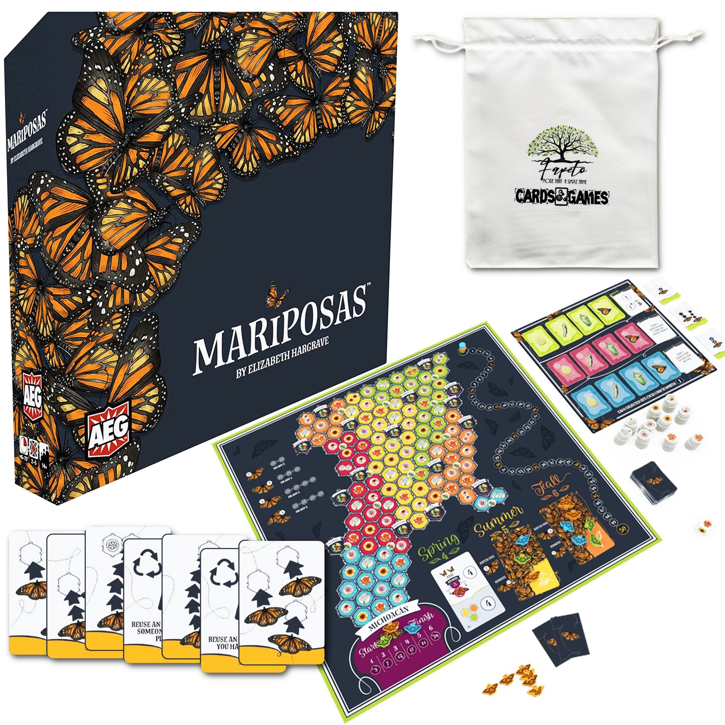 Butterfly - Mariposas - Board Game Bundle With Random Drawstring color Bag