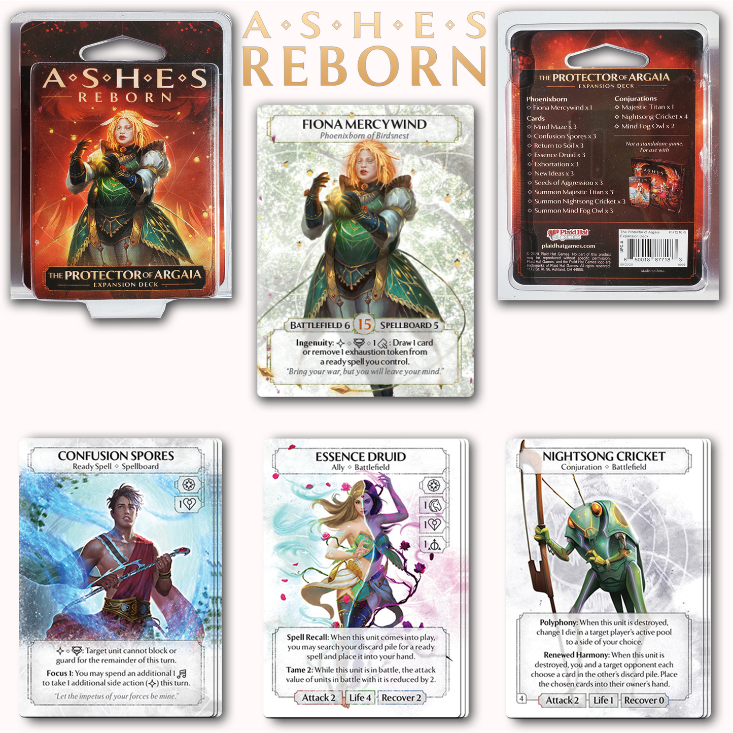Ashes: Reborn - The Song of Soaksend Deluxe Expansion Game Bundle With  The Demons of Darmas, The Protector of Argaia,  The Ghost Guardian,  The Masters of Gravity  and  Drawstring Random Color Bag